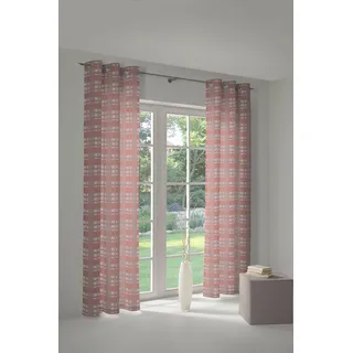 Vorhang WIRTH "Laufenberg" Gr. 5, rot (apricot), B:132cm H:255cm, Jacquard, Baumwolle, Polyester, Gardinen, Vorhang
