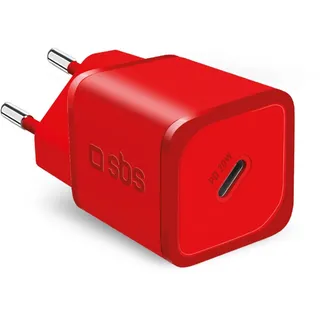 SBS Wall Charger Mini USB-C, 20W Rot