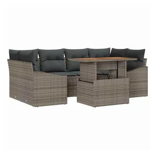 vidaXL Garten Essgruppe 6-tlg. Grau/Braun