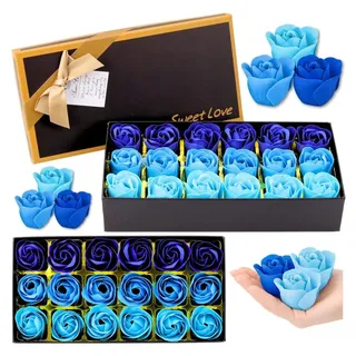 Ewige Duftrosen Box Blau 18 Rosen Geschenk Deko - Blau