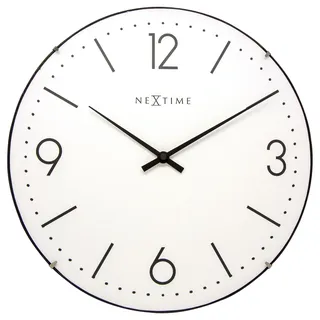 Nextime BASIC DOME 35,6 cm Quarz Wanduhr schwarz/weiß