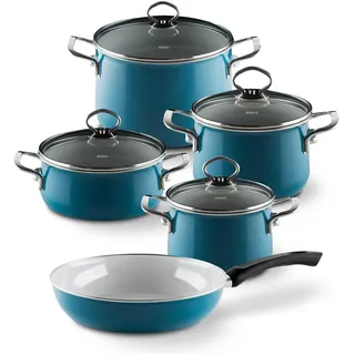 RIESS KELOMAT Riess Topf-Set 5-tlg. Fleischtopf + Kasserolle + Bratpfanne