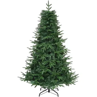 DWVO 152cm Künstlicher Weihnachtsbaum, Klappsystem-Rahmen & Metallständer | ca. 450 PE Spritzguss & PVC Spitzen, Naturgetreu Tannenbaum, Schnellaufbau für Zuhause Geschäfte, 152 x Φ75cm