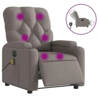 vidaXL Massagesessel Elektrisch Taupe Stoff - Taupe