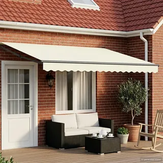 vidaXL Elektrische ausziehbare Markise Creme und Anthrazit 5 x 3 m - Creme