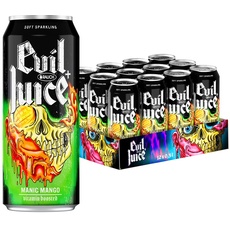 EVIL + JUICE Manic Mango | Erfrischungsgetränk mit Mangogeschmack | hochkonzentriert | leicht karbonisiert | alles andere als Mainstream | für die Überdosis EVIL | 12x 0,5l Dosen