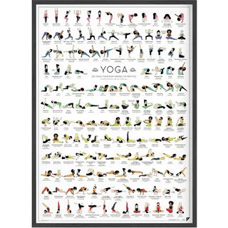 FOLLYGRAPH Yoga Poster NEUE EDITION - 150 Asanas - Yoga Geschenk (50x70 cm)