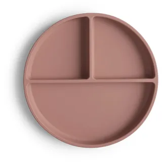 mushie Kinder Teller Geteilte mit Rutschfestes Saugnapf | Silikon geschirr für Baby & Kleinkinder | BPA-frei | Spülmaschinenfest | Sichere, Hochwertige & Langlebige Erstausstattung | Cloudy Mauve