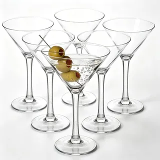 MUXHEL Martini Gläser 6er-Set, 120ml Martinigläser, martini glas, Cosmopolitan Gläser, Martini Glasses Set, Party Trinkgläser, für Zuhause, Partys & Co