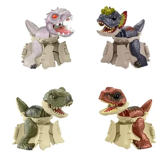 Mattel Jurassic World 4er-Pack Ei zu Dinosaurier“-Verwandlungsspielzeug, Hidden Hatchers-Figuren, Dinosaurier verwandelt sich in 8 Schritten, 2-in-1-Spielzeug HTP69