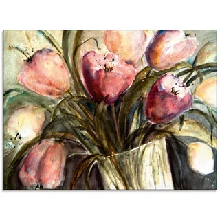 ARTland Glasbild »Lila Tulpen in Vase«, Blumen, (1 St.), in verschiedenen Größen, lila