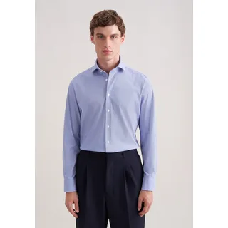 Businesshemd SEIDENSTICKER "Schwarze Rose", Herren, Gr. M (39), normale Ärmellängen, hellblau, 78% Polyamid, 22% Elasthan, bedruckt, skinny fit, 2-Knopf-Manschette, Hemden Businesshemd, X-Slim 1/1 Kentkragen Druck