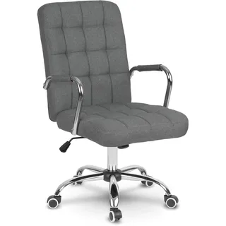 Sofotel Schreibtischstuhl Bürostuhl Drehstuhl Höhenverstellbar Armlehnen Stuhl Arbeitszimmer Doppelte Gummierte Rollen Benton Grau