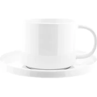 Almina Mokka-Tassen-Set - 12 Teiliges Set weiß - Espressotasse 100 ml Glatt