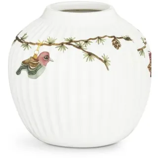Kähler Vase H13 cm Hammershøi Christmas Handarbeit mit Aquarellmalerei, Weiss