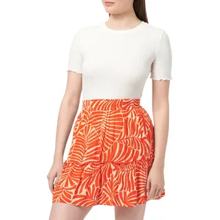 ONLY Damen Sommerrock Onlchiara Short Skirt Ptm, Pureed Pumpkin/AOP:Bali Palm, M