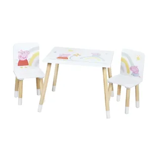 roba Kindersitzgruppe Peppa Pig 60 x 49 x 50 cm Holz weiß mehrfarbig