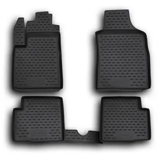 Element Passgenaue Gummimatten Fußmatten für FIAT 500/500C, 2007-2016, 4 tlg - schwarz