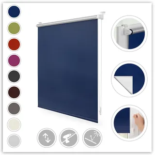 Lichtblick Seitenzugrollo Klemmfix Hitzeschutz 70 x 150 cm blau