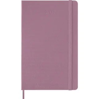 Moleskine Tageskalender 2027, 12-Monats-Planer mit Hardcover, Elastischer Verschluss, Format Large 13x21 cm, Majestic Pink