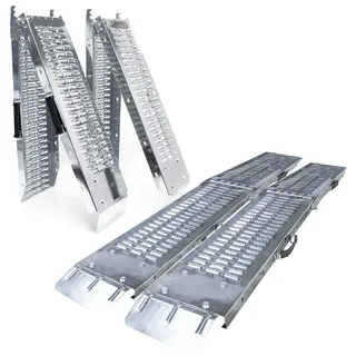 VOUNOT VOUNOT® 2 x Faltbare Auffahrrampe, Laderampen 400 kg max Faltrampe für Motorrad, Anhänger, Rasenmäher, Rasentraktor, 180 x 23X 4.5cm
