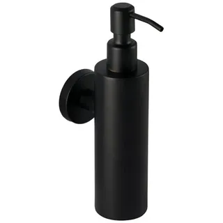 Ambrosya - Seifenspender aus Edelstahl in Schwarz - Bad Badezimmer Bohren Halter Halterung Seife Seifenhalter Seifenhalterung Seifenschale Spender Wand WC (Edelstahl (Schwarz), Rund)