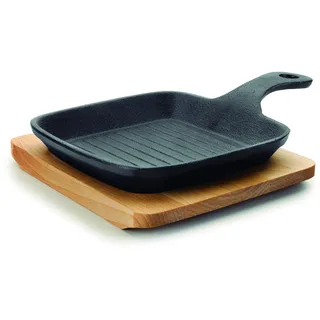 LACOR Mini Grill Magma, Gusseisen, Schwarz, 21 cm, 25876
