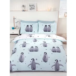 Rapport Bettbezug-Set mit Pinguin-Muster, Ice, Einzelbett