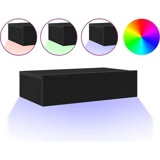 vidaXL TV-Schrank mit LED-Leuchten Schwarze Eiche 60 x 35 x 15,5 cm - Schwarz