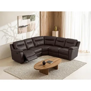 Relaxsofa Leder Ecksofa - Braun  - EVASION