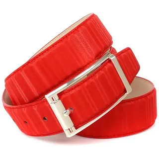 Anthoni Crown Damengürtel Leder rot 100 cm