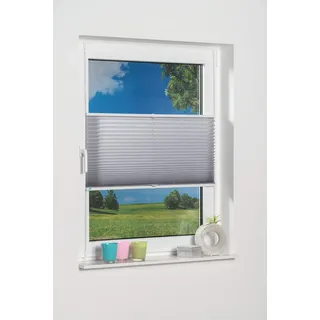 K-HOME Plissee Klemmfix Pisa 130 x 130 cm grau
