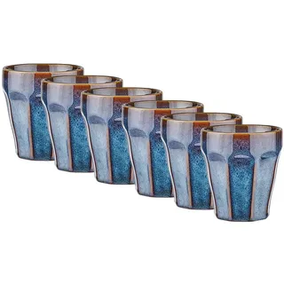 Butlers Tassen Becher 6er-Set Bergamo 250 ml , Blau , Keramik , Geschirr, Tassen, Kaffeetassen