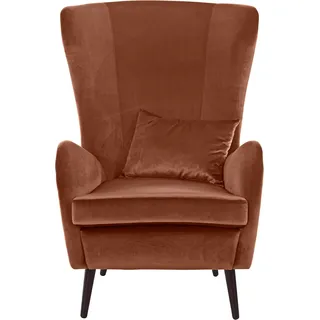 Home Affaire Ohrensessel Sallito Polyester 76 x 109 x 85 cm orange mit Hocker