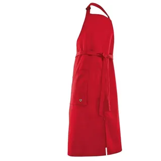 BP Gourmet 1970-400-81 Latzschürze - Lang - 100 cm breit x 100 cm lang - 65% Polyester, 35% Baumwolle - Größe: 100/100 - Farbe: rot