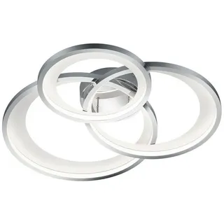 Trio LED Deckenleuchte GRANADA mit drei Ringen in Chrom, & Weiß, dimmbar, Breite 71cm