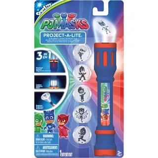 JoyToy PJ Masks 40345 Projektions-Taschenlampe mit 6 austuaschbaren Linsen zum Projizieren, bunt