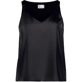 Satinbluse VERA MONT "Satin-Bluse mit V-Ausschnitt", Damen, Gr. 46, schwarz, Obermaterial: 100% Polyester PES., Blusen Satinbluse