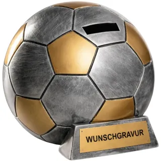 Fußball Spardose mit Gravur – Personalisierte Mannschaftskasse – Sparschwein Fußball Design – Geschenk für Fußballspieler, Team & Fans