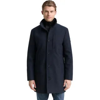 TOM TAILOR Herren 1048486 2-in-1 Wollmantel mit Abnehmbarer Innenjacke, 32530-Blue Small Herringbone, XL