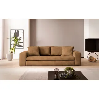 Home Affaire 3-Sitzer »SLEETLAND XXL in Samtvelours oder Vintage-Leder-Optik« besonders groß und bequem, braun