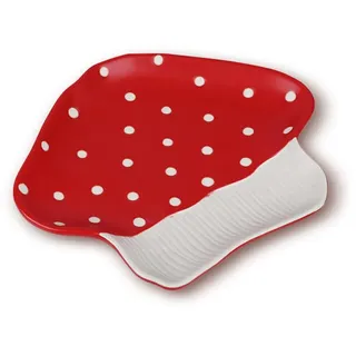 RESVUGA Pilz Salat Teller, 8 in Polka Dot Sicherheit Keramik Dessert Vorspeisen Teller, nette Sushi Abendessen Teller, Pasta für mehr. (Fetter Pilzteller).
