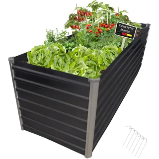 Lemodo Hochbeet Metall eckig 240 x 77 x 77 cm Anthrazit