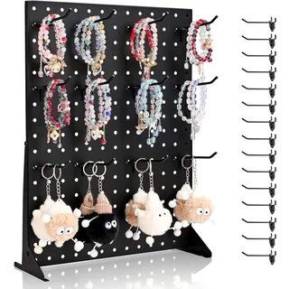 Vevor Stecktafel Displayständer, 440x330x114 mm, Präsentationsständer mit 15 Haken, Tafelplatte aus kaltgewalztem Stahl für Lebensmittelgeschäfte, Einzelhandelsgeschäfte & Juweliergeschäfte