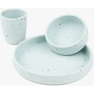 Done by Deer Silikon Abendessen Set Confetti blau
