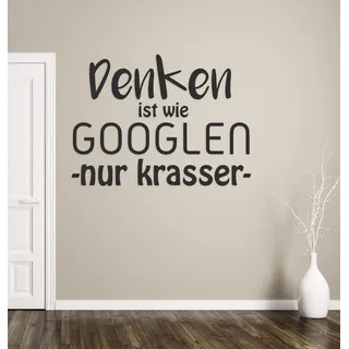 tjapalo® a106 Wandtattoo Büro Sprüche Motivation deutsch Wandsprüche Büro Motivationsspruch denken ist wie googlen Wandtattoo sprüche Flur, Farbe: Schwarz, Größe: B100xH58cm