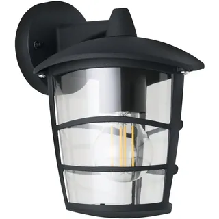 EGLO Aloria, 1 flammige Außenleuchte, Wandleuchte aus Aluguss und Kunststoff, Farbe: Schwarz, Fassung: E27, IP44