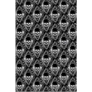 Wallario Outdoor-Poster für Garten oder Balkon, Motiv Totenkopf-Muster, in ca. 120 x 180 cm