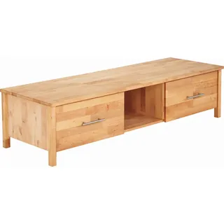 Linea Natura Tv-Element , Erlefarben , Holz , Erle , vollmassiv , 2 Schublade(n) Schubladen , 165x40x55 cm , Babymöbel & Kindermöbel, Kinderzimmer & Jugendzimmer, Phonomöbel