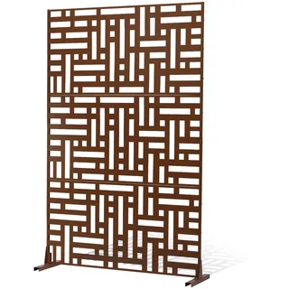 Vevor Garten-Paravent 91 x 50,8 x 191 cm Braun Metall